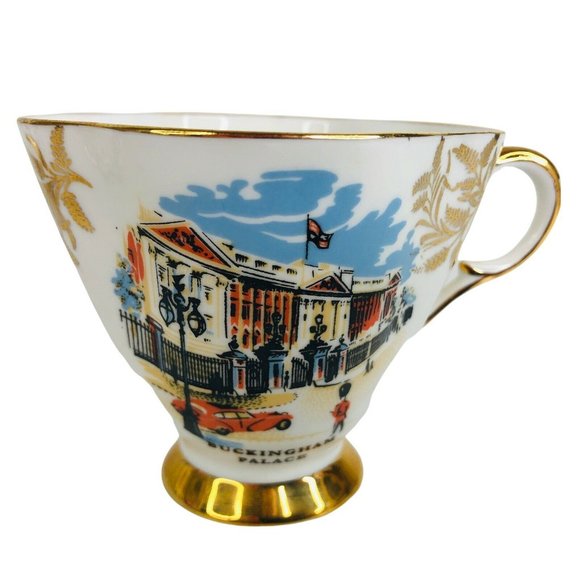 Society Buckingham Palace Tea Cup & Saucer Bone China Footed Gold England Teacup - Picture 2 of 10